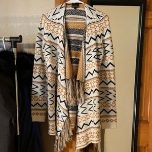 Yellow print cardigan